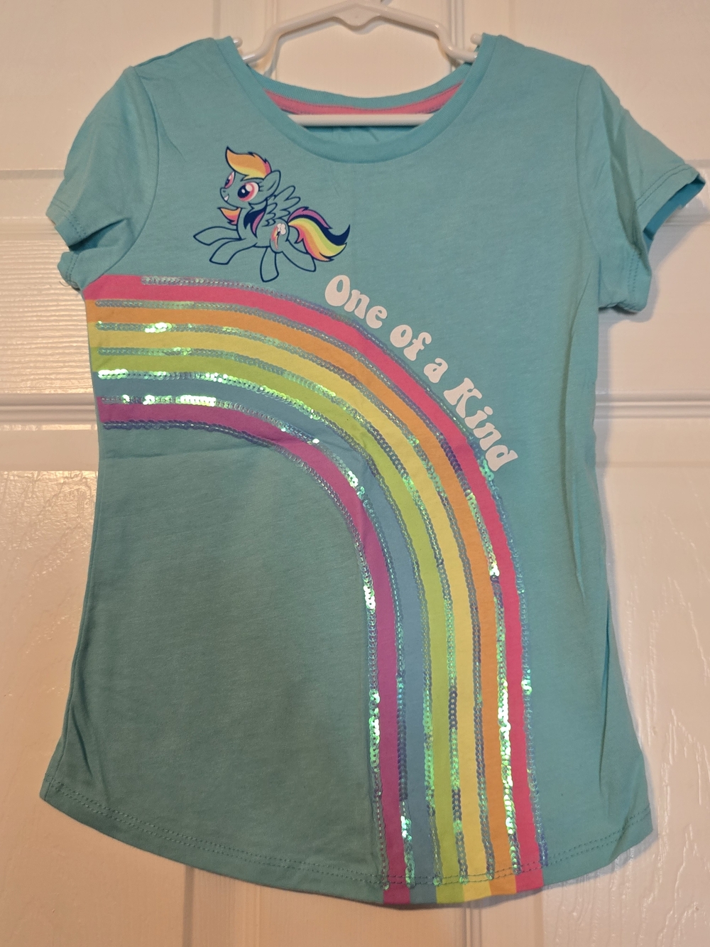 Aqua Girls Rainbow Sequin My Little Pony Tee